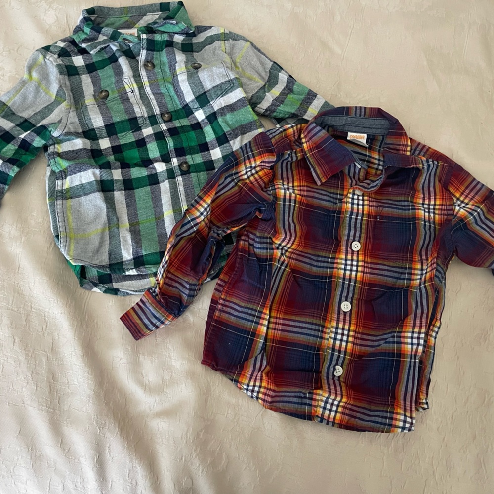 Two Gymboree button-up shirts (sold as a set)
